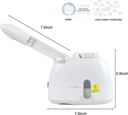 Professional 2-in-1 Nano Ionic Facial Steamer with Aromatherapy and Rotatable Nozzle