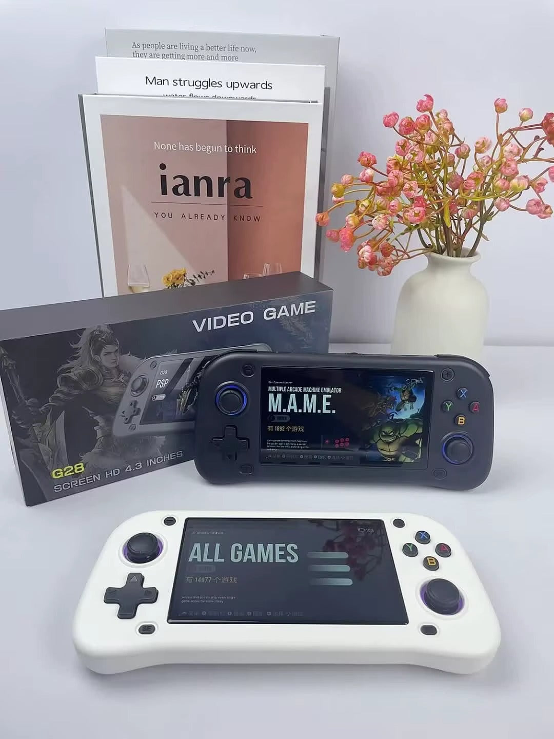 G28 Retro Handheld Game Console - 4.3-Inch HD Screen, 25+ Emulators, 15,000+ Classic Games & HDMI Output