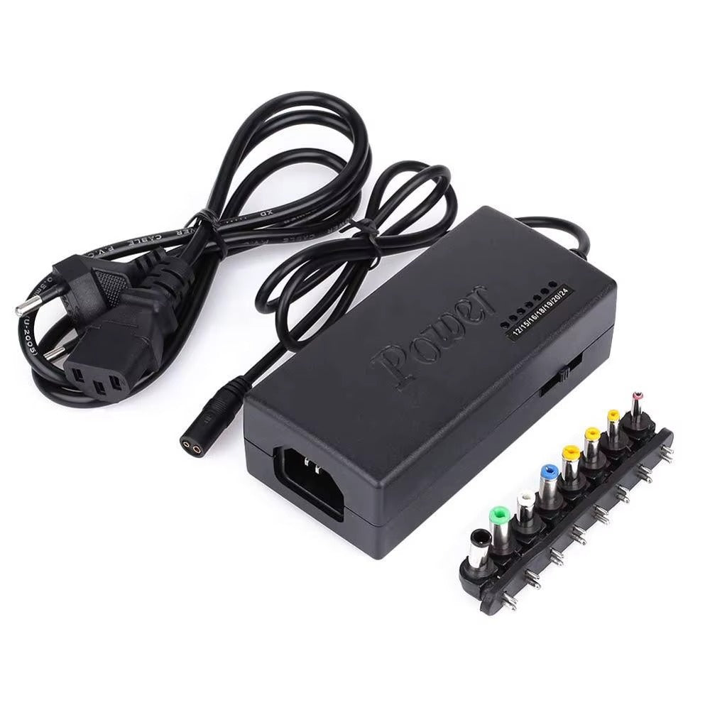 Universal 96W Laptop AC Power Adapter - Adjustable Voltage Charger with 8 Swappable DC Connectors