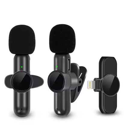 K35 Pro Wireless Lavalier Microphone System - 4-in-1 Clip-On Lapel Mic for iPhone, Android, PC & Cameras
