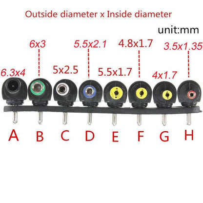 Universal 96W Laptop AC Power Adapter - Adjustable Voltage Charger with 8 Swappable DC Connectors