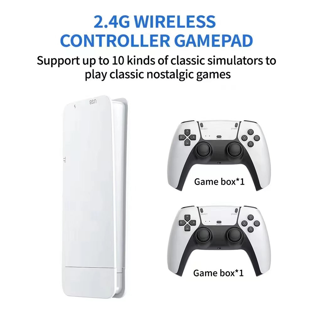 4K HD Wireless Retro Video Game Stick Console with Dual 2.4G Wireless Controllers - Plug and Play Emulator Supporting PS1, GBA, and MAME