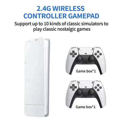 4K HD Wireless Retro Video Game Stick Console with Dual 2.4G Wireless Controllers - Plug and Play Emulator Supporting PS1, GBA, and MAME