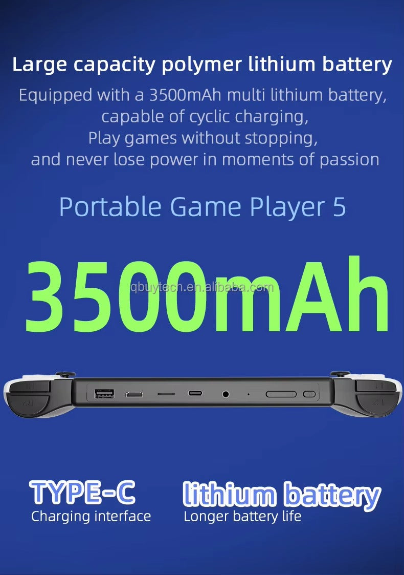 7.0-Inch Portable Handheld Game Console - HC8000 Open Source Linux System with Quad-Core CPU, 30+ Emulators, 3500mAh Battery & HDMI TV Output