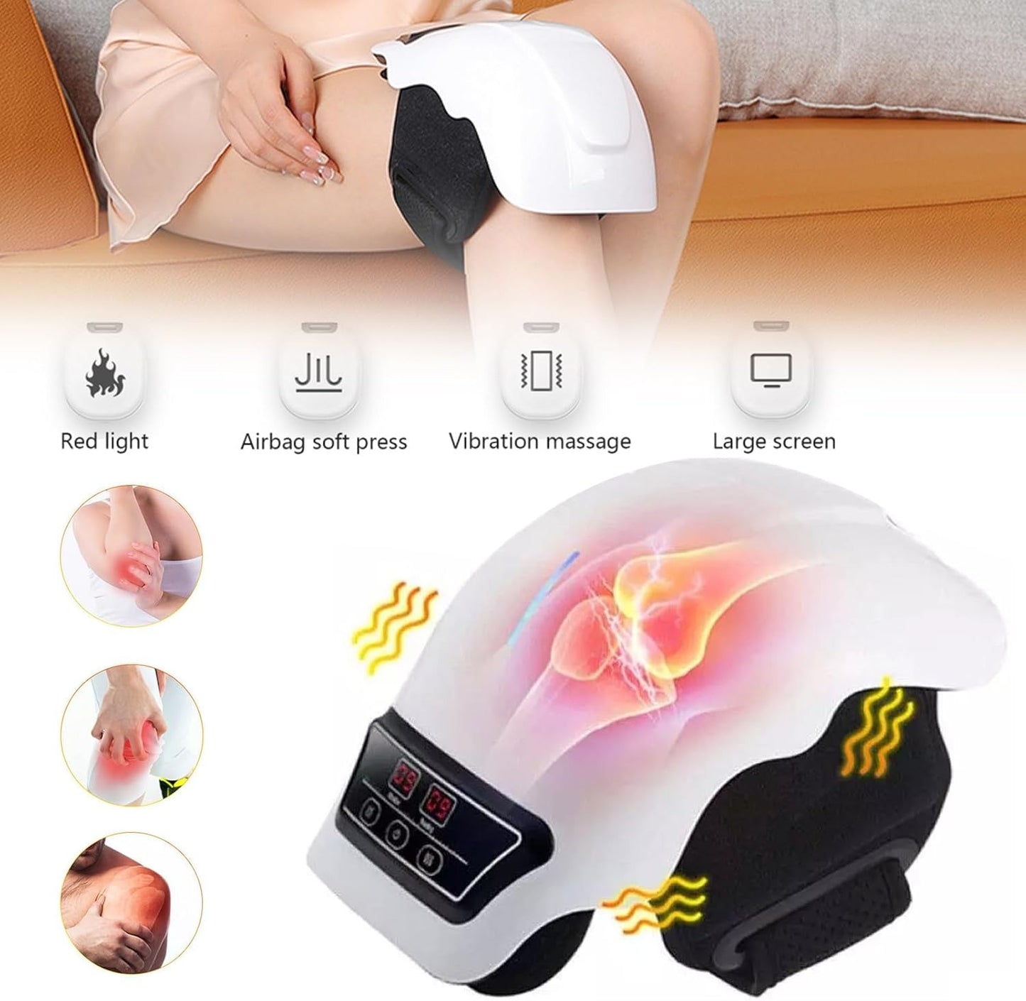 Premium Intelligent Cordless Knee Massager with Heat Therapy, Air Compression & Vibration for Joint Pain Relief