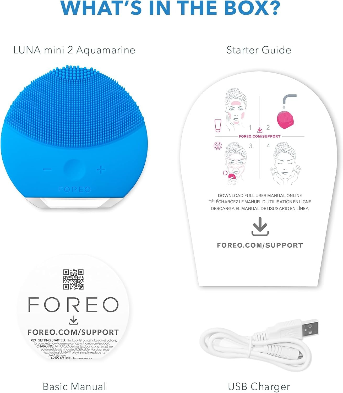 FOREO LUNA mini 2 Sonic Facial Cleansing Brush & Anti-Aging Massager - Ultra-Hygienic Silicone Face Cleanser