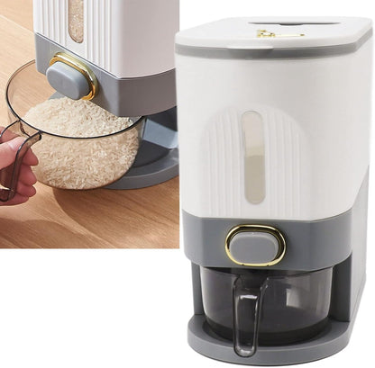 Smart Rice Dispenser - 10kg Moisture-Proof Grain Storage with Time Scale & Insect-Proof Box