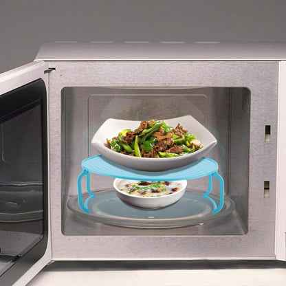 Premium Multifunction Microwave Layered Heating Rack & Foldable Plate Stacker
