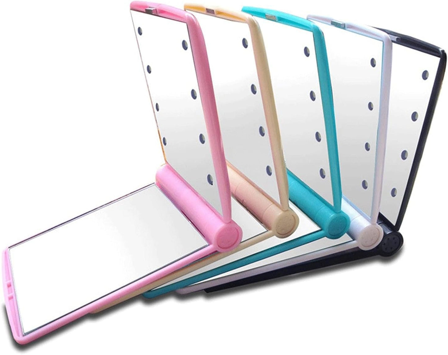 LED Compact Cosmetic Folding Mirror - Portable Illuminated Travel Makeup Mirror