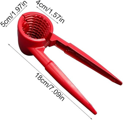 Premium Heavy-Duty Aluminum Nutcracker Tool with Ergonomic Handle & Nut Pick - Red