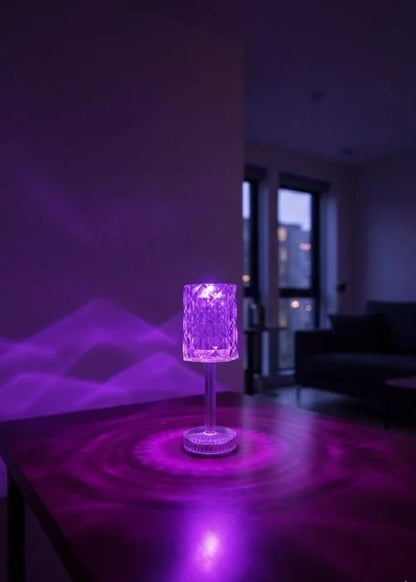 Premium Crystal Cylinder LED Accent Light with RGB Color Changing Remote