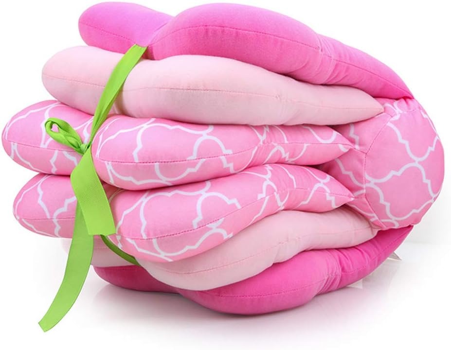 Ergonomic Adjustable Multi-Layer Nursing Pillow for Breastfeeding and Infant Support - Pink