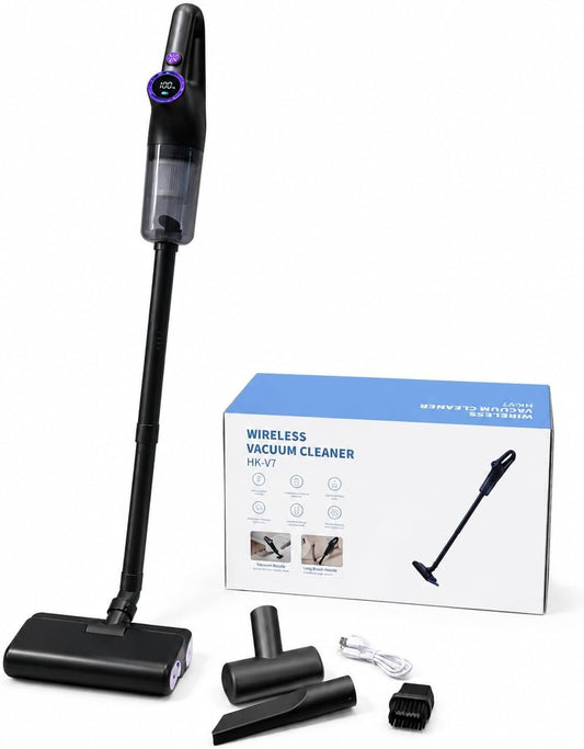 Wireless Vacuum Cleaner HK-V7 - 15000Pa Powerful Suction Cordless Stick Vacuum