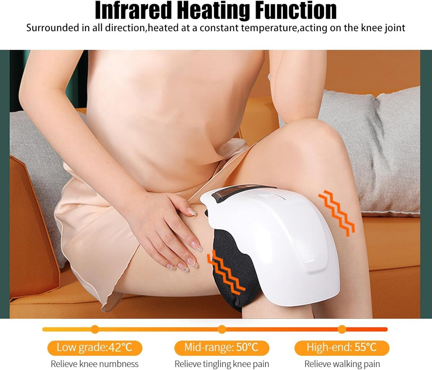 Premium Intelligent Cordless Knee Massager with Heat Therapy, Air Compression & Vibration for Joint Pain Relief