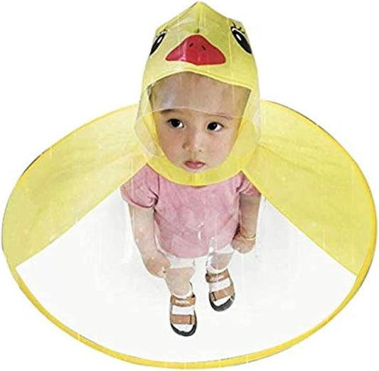 Magical UFO Children's Cartoon Duck Raincoat & Hands-Free Umbrella