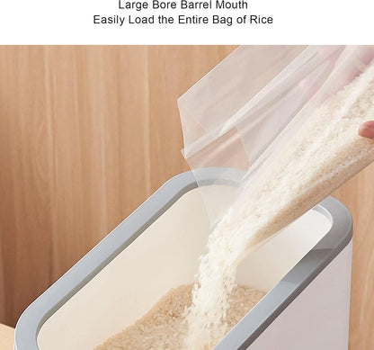 Smart Rice Dispenser - 10kg Moisture-Proof Grain Storage with Time Scale & Insect-Proof Box