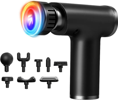 Portable Deep Tissue Massage Gun with Hot & Cold Compress Therapy - 9 Speeds & 9 Heads Handheld Muscle Massager
