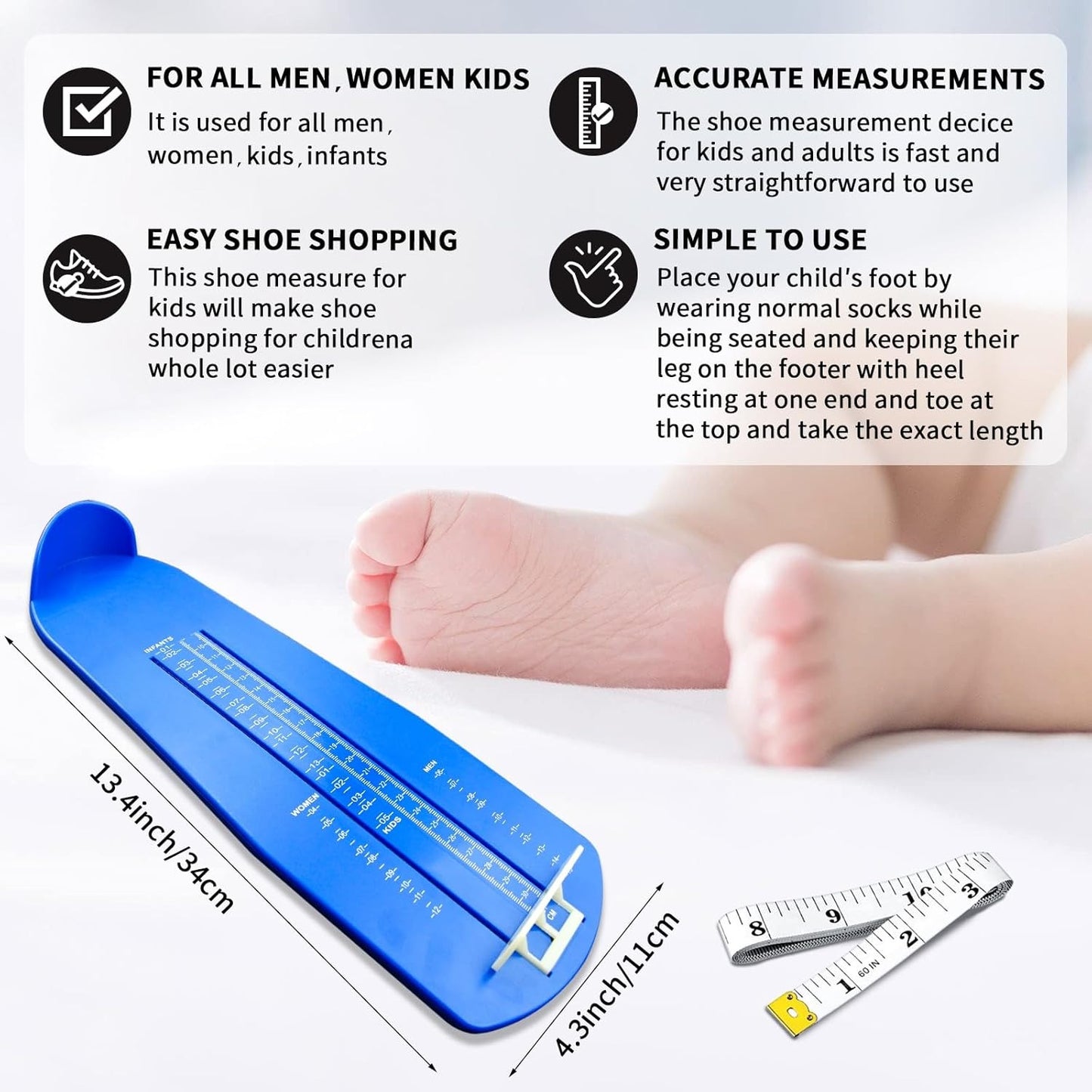 Professional Foot Measurement Device for Accurate Shoe Sizing