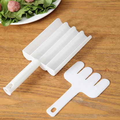 4-Slot Meatball Maker Set - Multifunctional Non-Stick Kitchen Meat Press & Cooking Spatula Tool