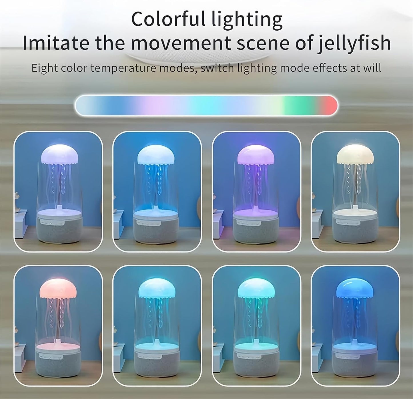 Generic Rainbow Jellyfish Bluetooth Speaker & Colorful LED Desk Lamp