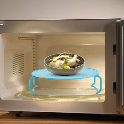 Premium Multifunction Microwave Layered Heating Rack & Foldable Plate Stacker