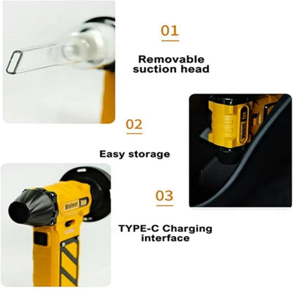 Premium 110,000 RPM Cordless Compressed Air Duster & Mini Vacuum - 3-in-1 Portable Jet Blower with Emergency Tools