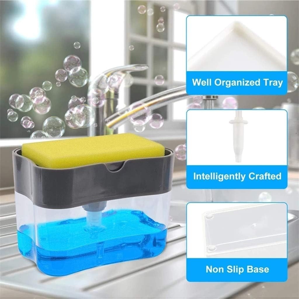 Premium 2-in-1 Kitchen Liquid Soap Dispenser and Sponge Holder Caddy