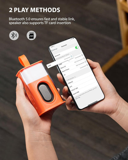 C2 Mini Portable Wireless Bluetooth Speaker with Transparent Cyberpunk Design, RGB LED Atmosphere Lights, and 360-Degree Surround Sound