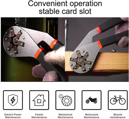 8-Inch Bionic Adjustable Wrench – Multi-Functional 14-in-1 High-Carbon Steel Hand Tool with Non-Slip Grip