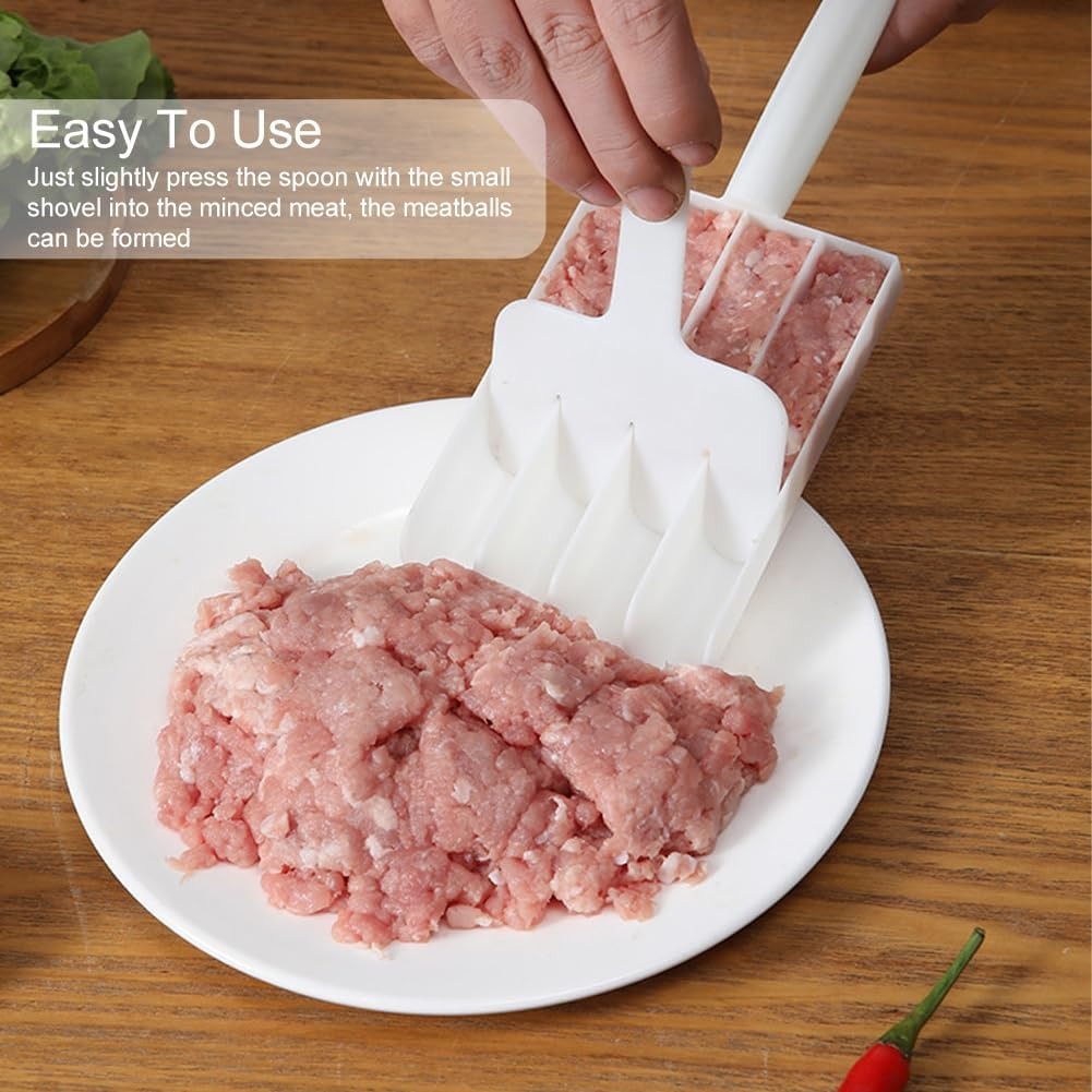 4-Slot Meatball Maker Set - Multifunctional Non-Stick Kitchen Meat Press & Cooking Spatula Tool