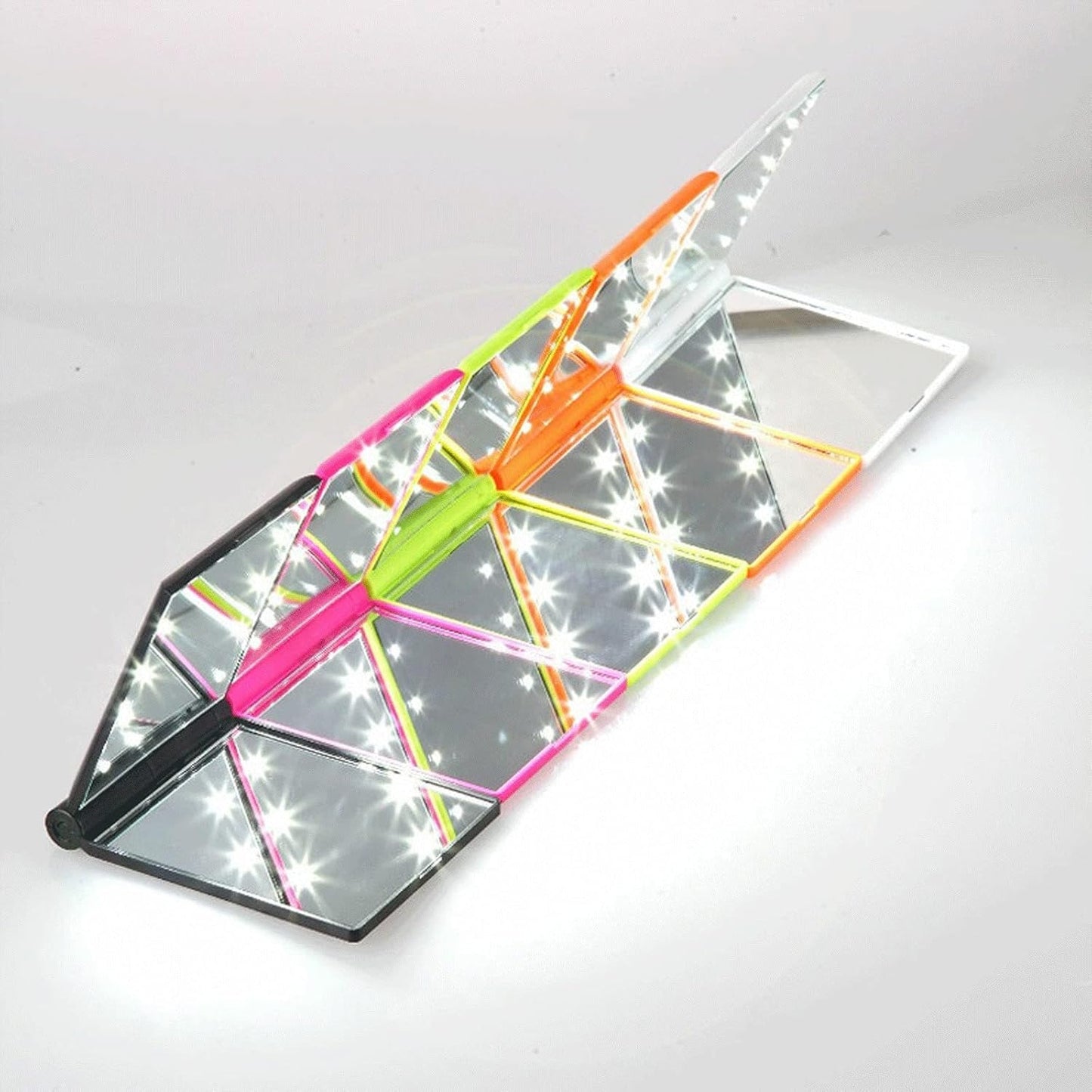 LED Compact Cosmetic Folding Mirror - Portable Illuminated Travel Makeup Mirror