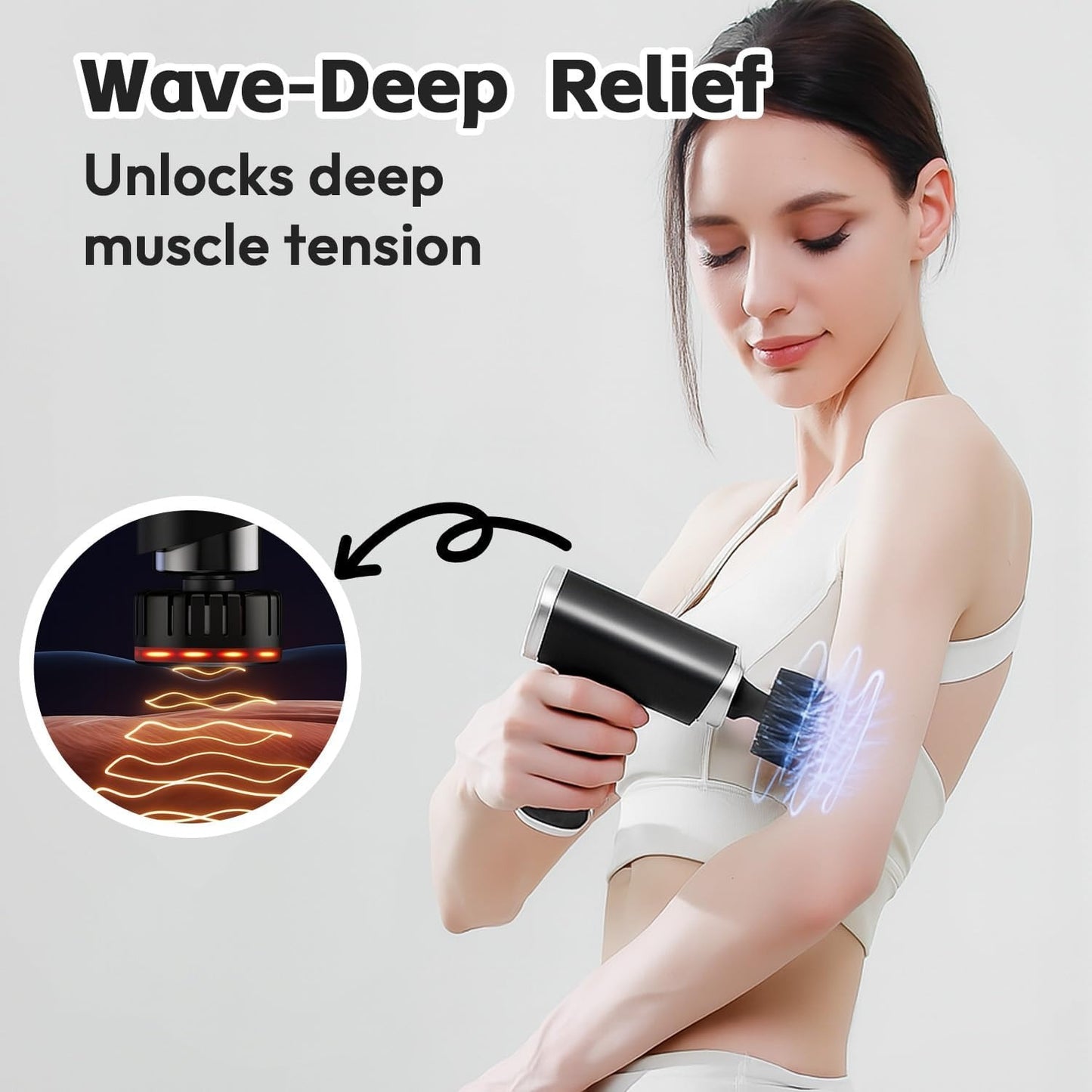 Portable Deep Tissue Massage Gun with Hot & Cold Compress Therapy - 9 Speeds & 9 Heads Handheld Muscle Massager