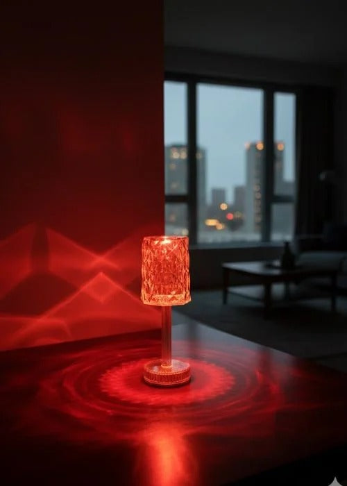 Premium Crystal Cylinder LED Accent Light with RGB Color Changing Remote