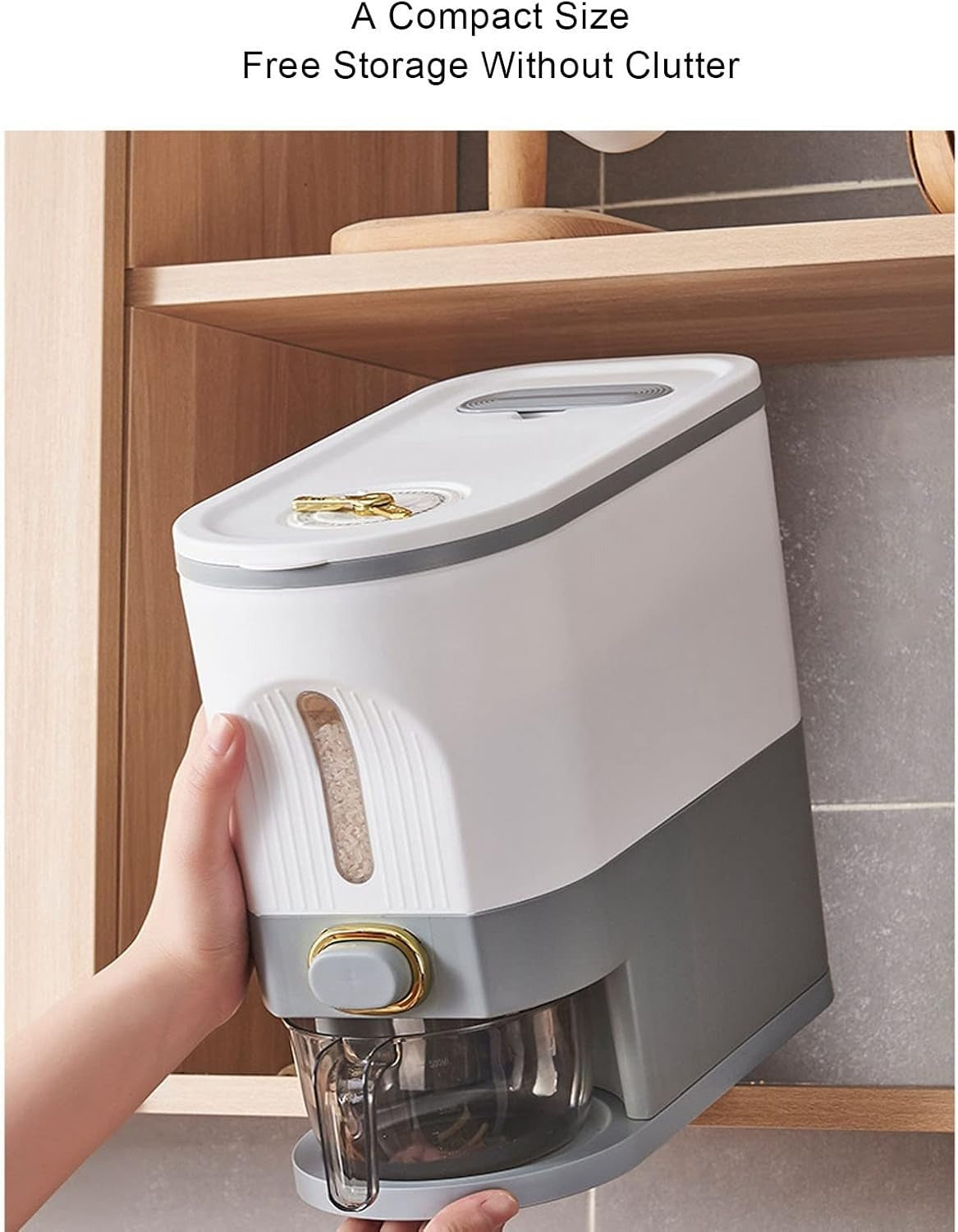 Smart Rice Dispenser - 10kg Moisture-Proof Grain Storage with Time Scale & Insect-Proof Box