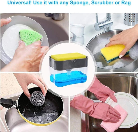 Premium 2-in-1 Kitchen Liquid Soap Dispenser and Sponge Holder Caddy
