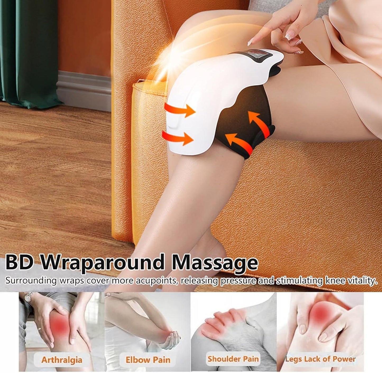 Premium Intelligent Cordless Knee Massager with Heat Therapy, Air Compression & Vibration for Joint Pain Relief