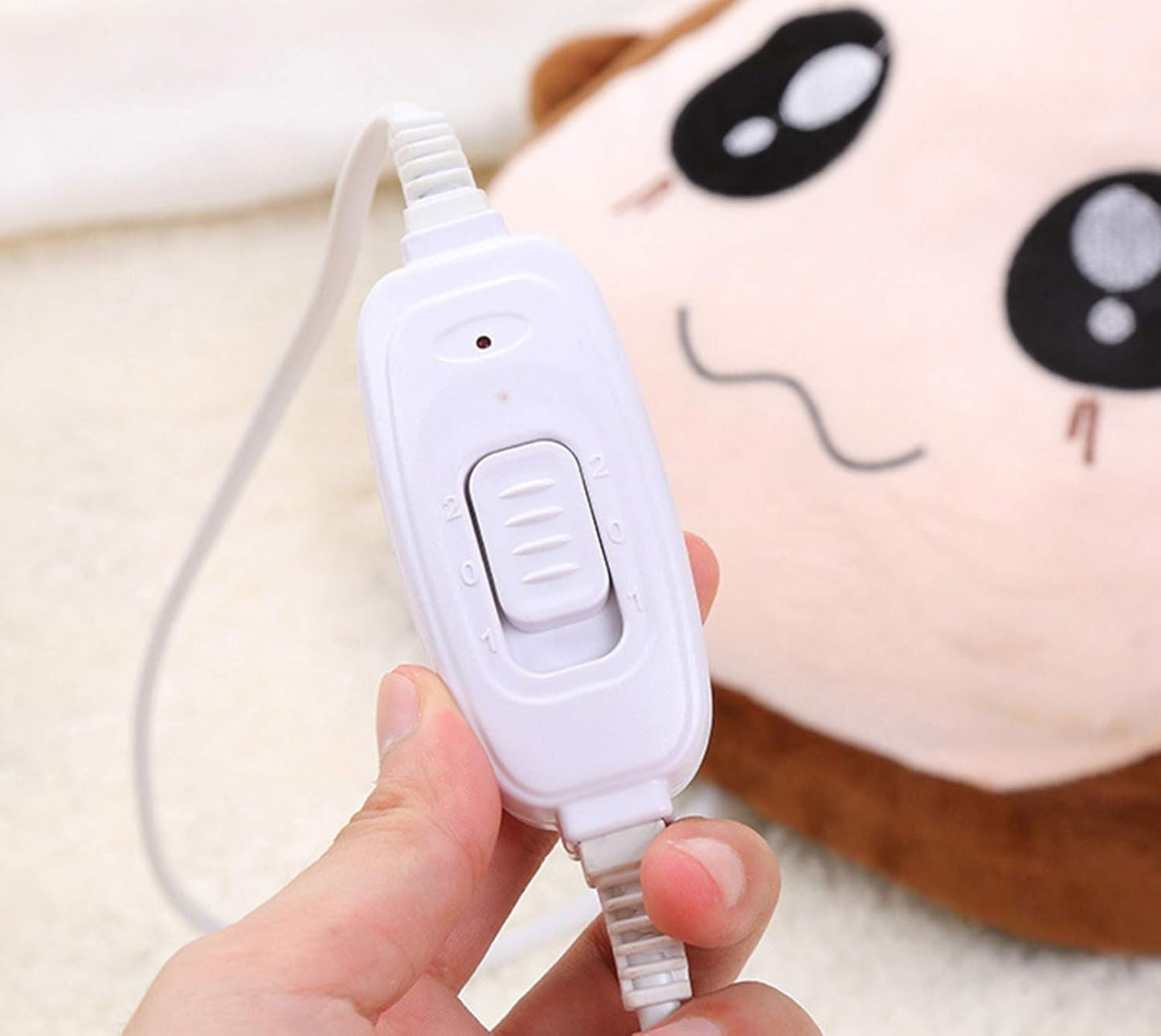 Electric Plush Foot Warmer Slipper with Adjustable Temperature Settings