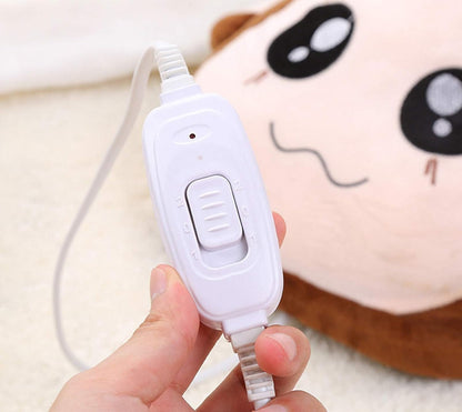 Electric Plush Foot Warmer Slipper with Adjustable Temperature Settings