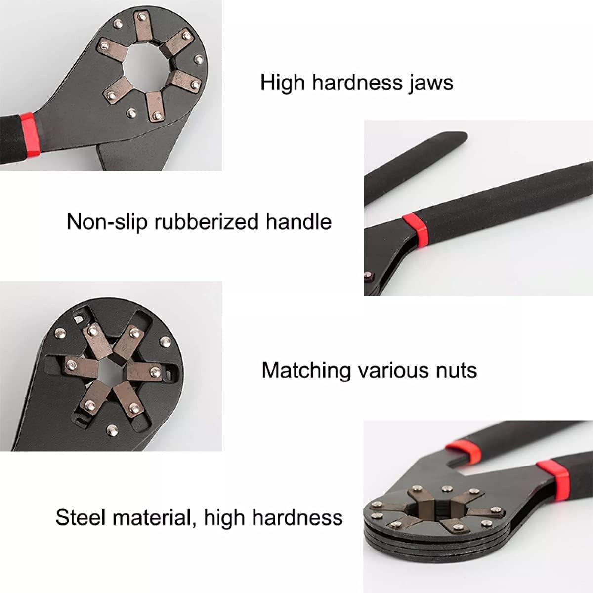 8-Inch Bionic Adjustable Wrench – Multi-Functional 14-in-1 High-Carbon Steel Hand Tool with Non-Slip Grip