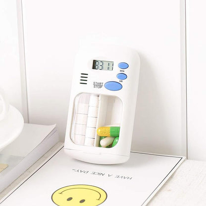 Smart Electronic Pill Dispenser with Alarm Reminder & LCD Timer - Portable 2-Compartment Medicine Organizer