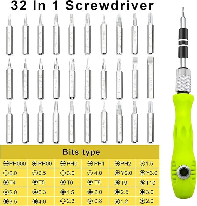 Ultimate 32-in-1 Precision Magnetic Screwdriver Set for Electronics & Home DIY