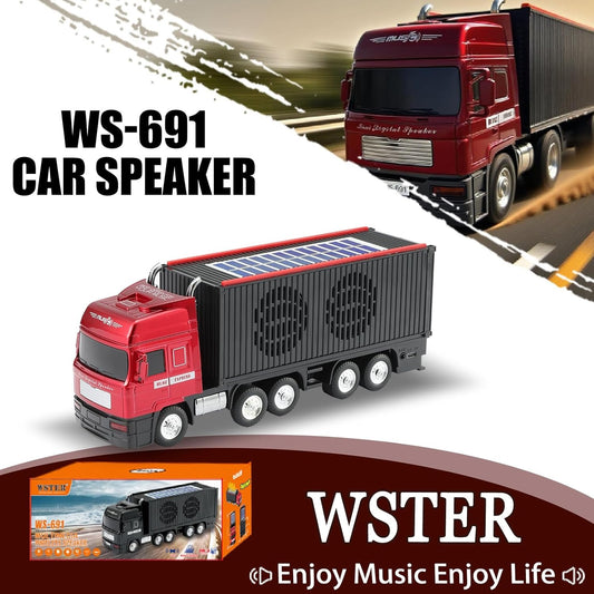 WSTER WS-691 Solar Powered Bluetooth Speaker - Retro Truck Design Portable Wireless Speaker with TWS, FM Radio & USB