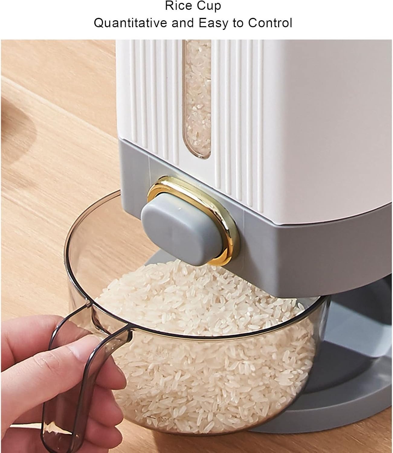 Smart Rice Dispenser - 10kg Moisture-Proof Grain Storage with Time Scale & Insect-Proof Box