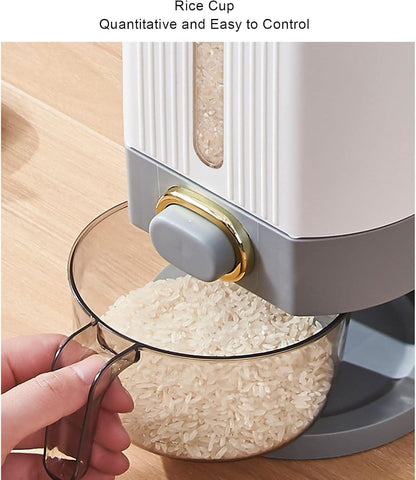 Smart Rice Dispenser - 10kg Moisture-Proof Grain Storage with Time Scale & Insect-Proof Box