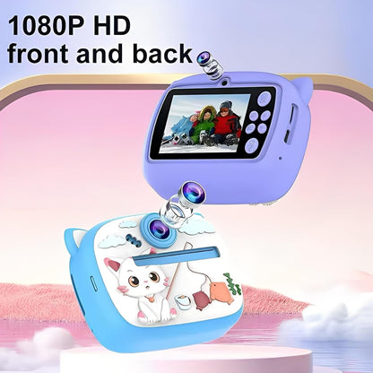 Kids Instant Print Digital Camera with 1080P HD Dual Lens and 32GB SD Card