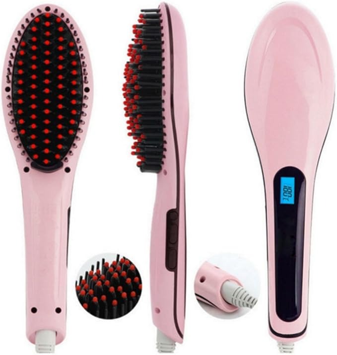 Professional Fast Hair Straightener Brush with LCD Display