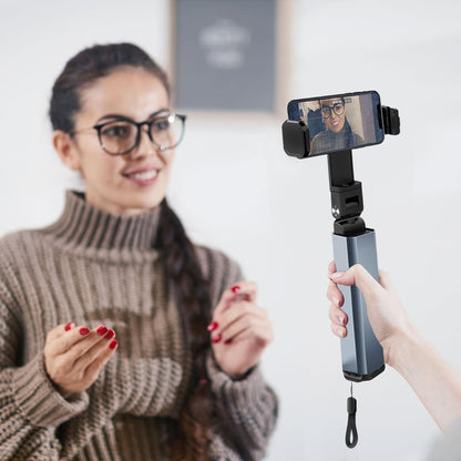 Multi-Directional Portable Airplane Phone Holder & Travel Stand - Foldable 360° Rotating Clamp Mount and Mini Selfie Grip