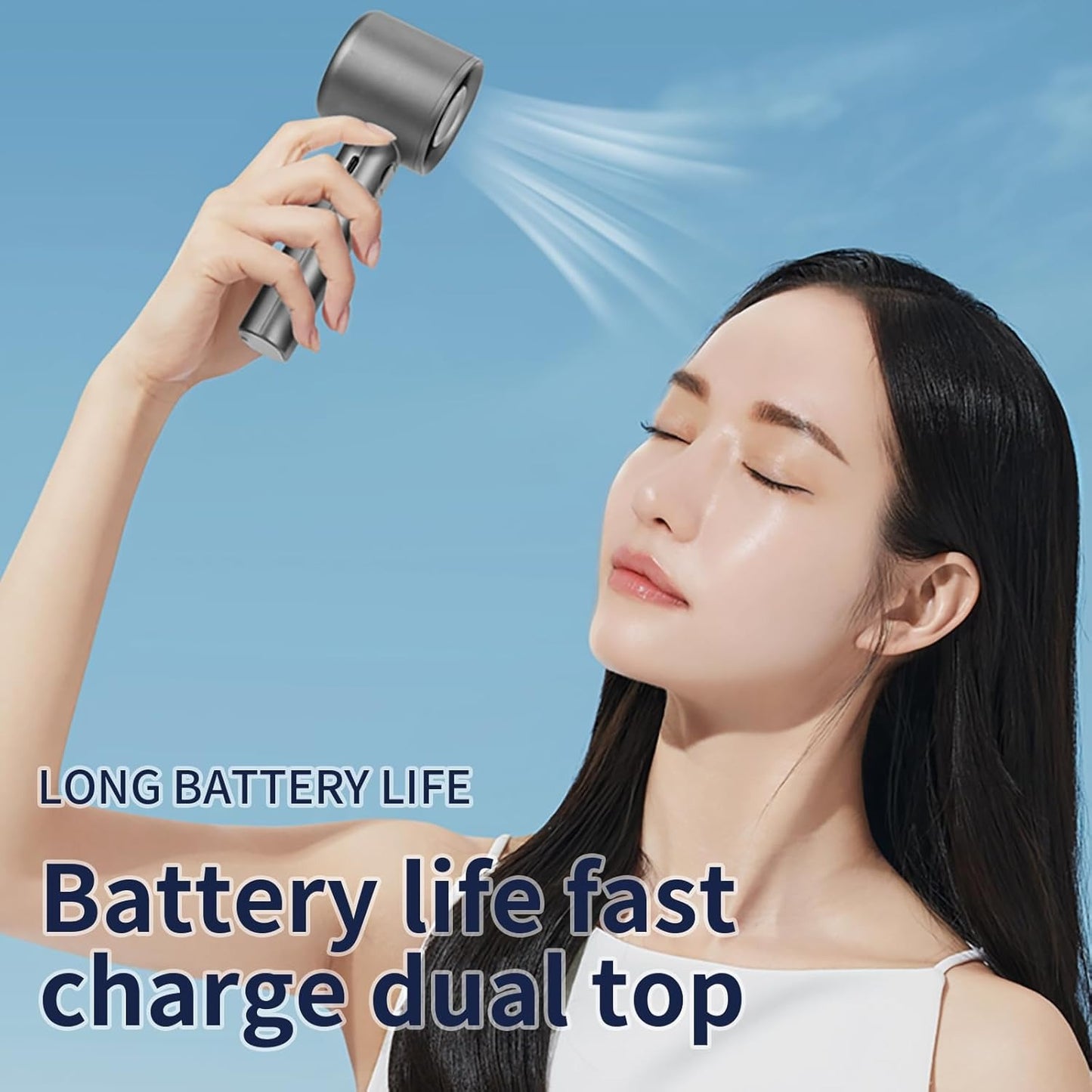 Mini Portable Handheld Turbo Fan with 120-Speed Stepless Regulation and LED Display