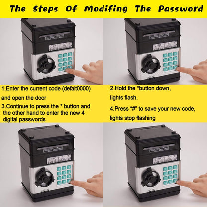 Premium Electronic Mini ATM Piggy Bank for Kids and Adults - Smart Password Safe