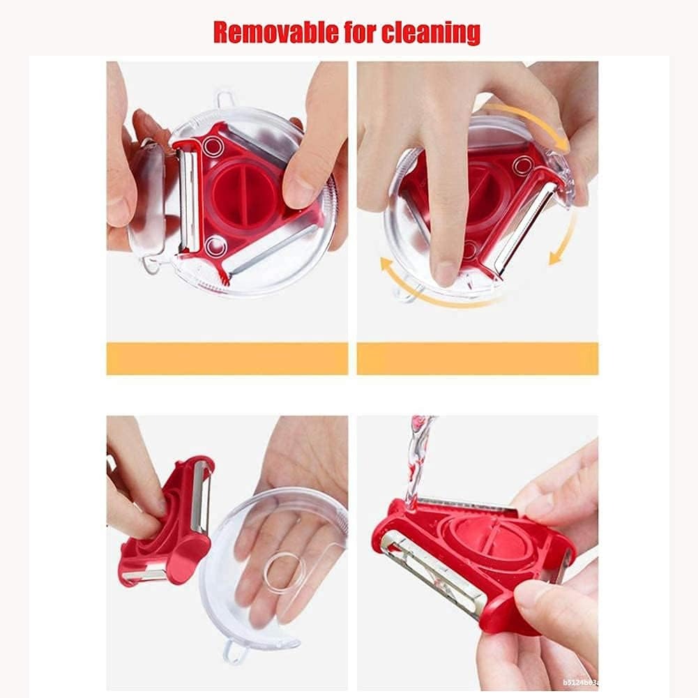 3-in-1 Multifunctional Rotary Vegetable Peeler - Stainless Steel Julienne Slicer and Fruit Peeling Tool